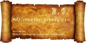 Márhoffer Viktória névjegykártya