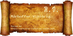 Márhoffer Viktória névjegykártya